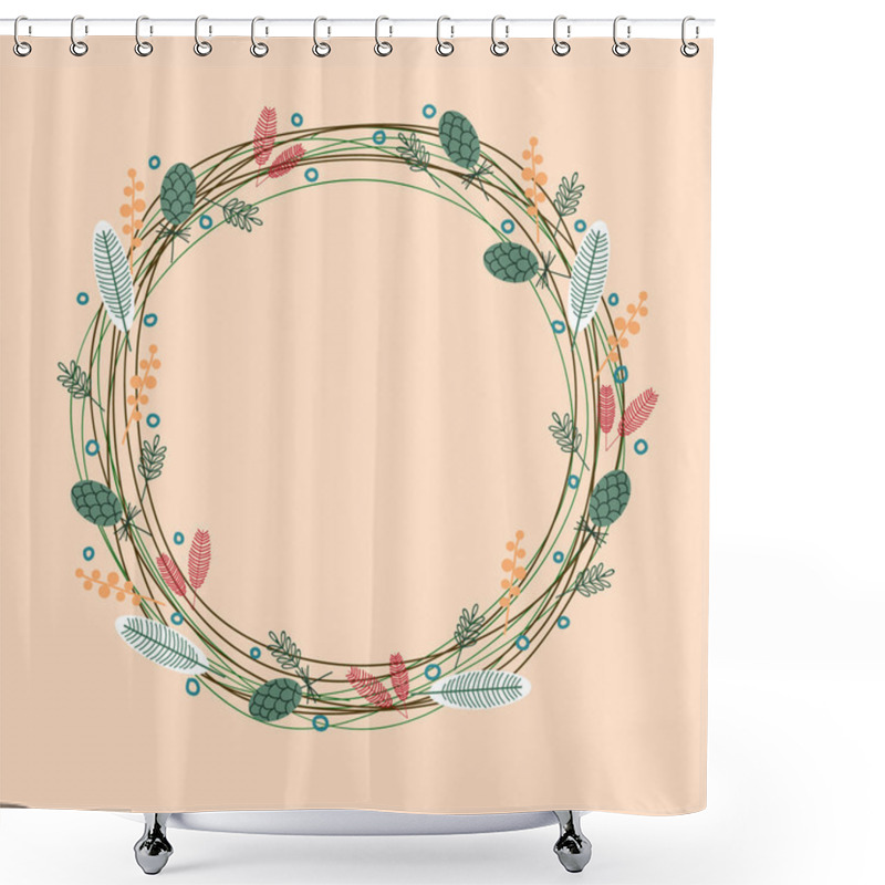 Personality  Vector Floral Circle Background Shower Curtains