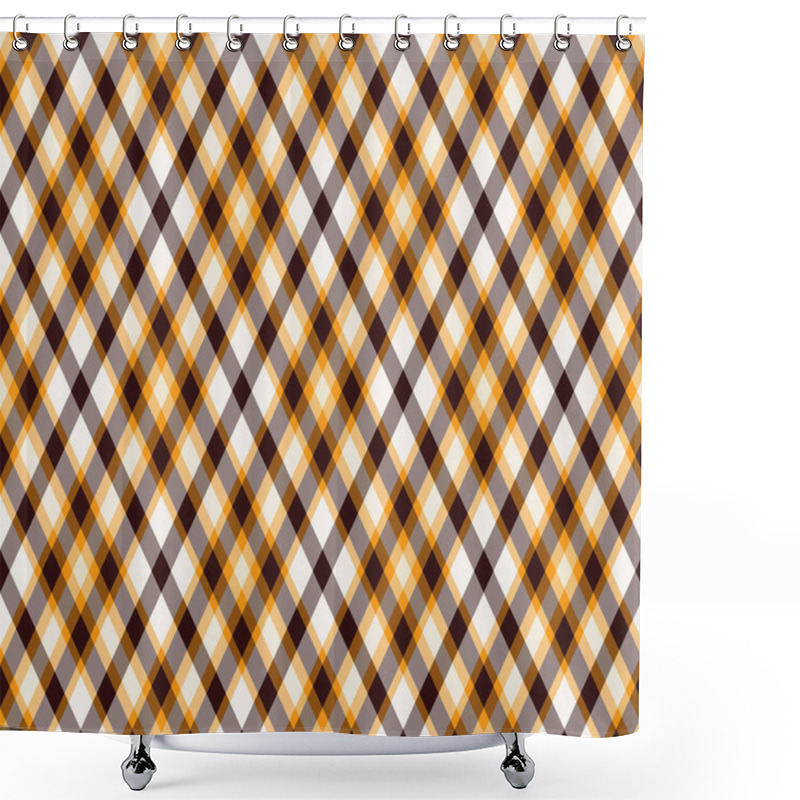 Personality  Vibrant Diagonal Plaid Pattern In Warm Autumnal Tones.  Perfect For Textile Design, Website Backgrounds, Or Fall-themed Projects.  Seamless Repeat For Versatile Use. Shower Curtains