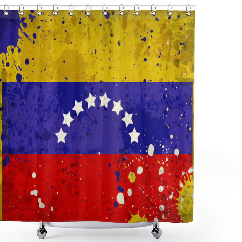 Personality  Grunge Venezuela Flag With Stains Shower Curtains