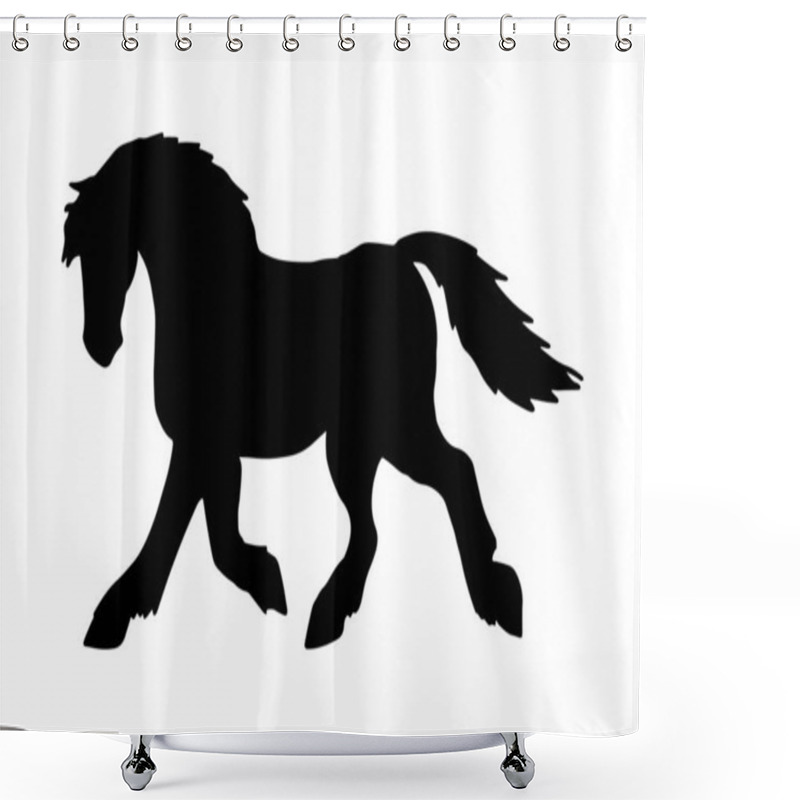 Personality  Horse Silhouette Vector For Custom Merchandise And Print Projects. Shower Curtains