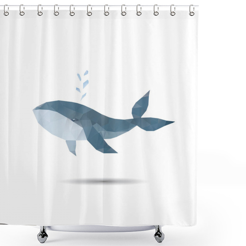 Personality  Abstract Whale Isolated On A White Backgrounds  Shower Curtains