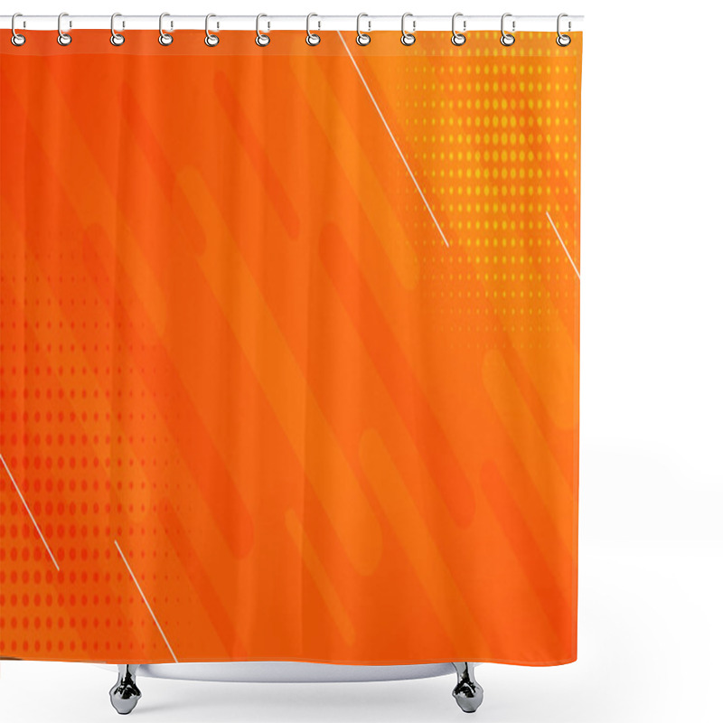 Personality  Abstract Orange Background With Lines And Halftone Effect Shower Curtains