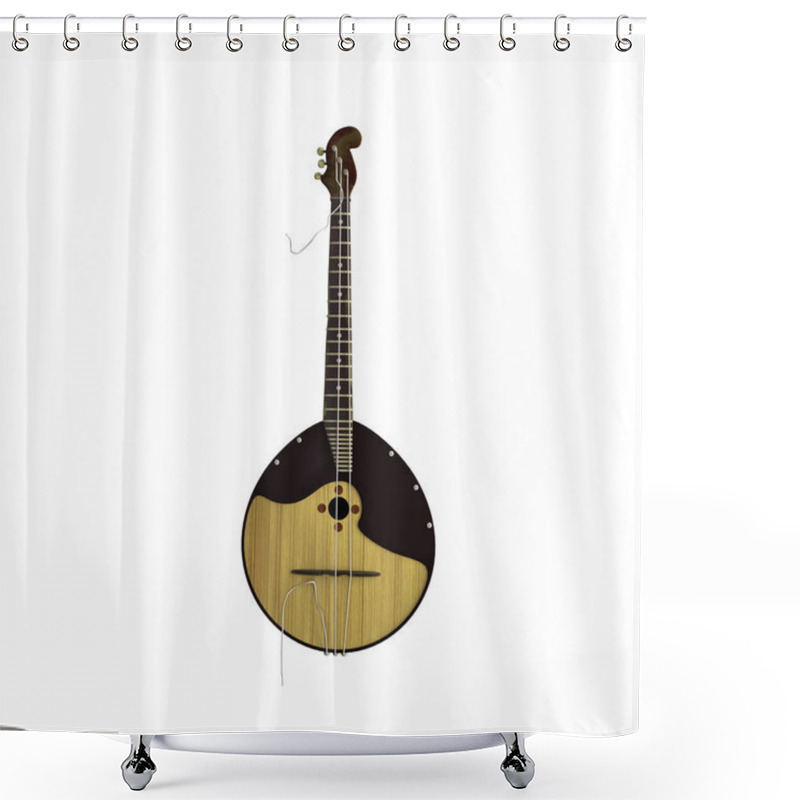 Personality  Russian Folk Traditional Music Instrument - Domra, Balalaika - With Broken String. Realistic 3d Render. Shower Curtains