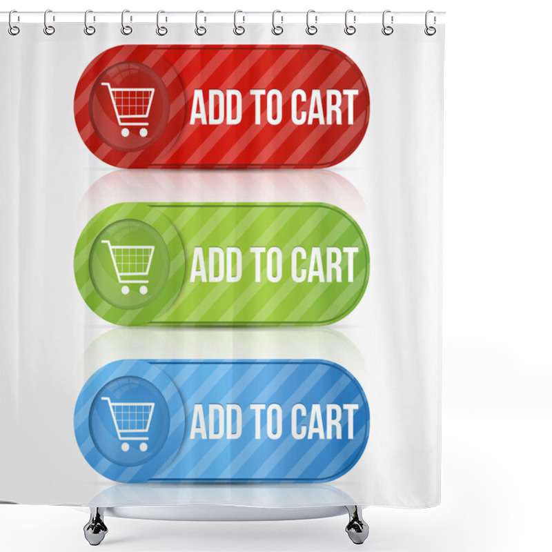 Personality  Vector Shopping Cart Item - Buy Buttons Shower Curtains