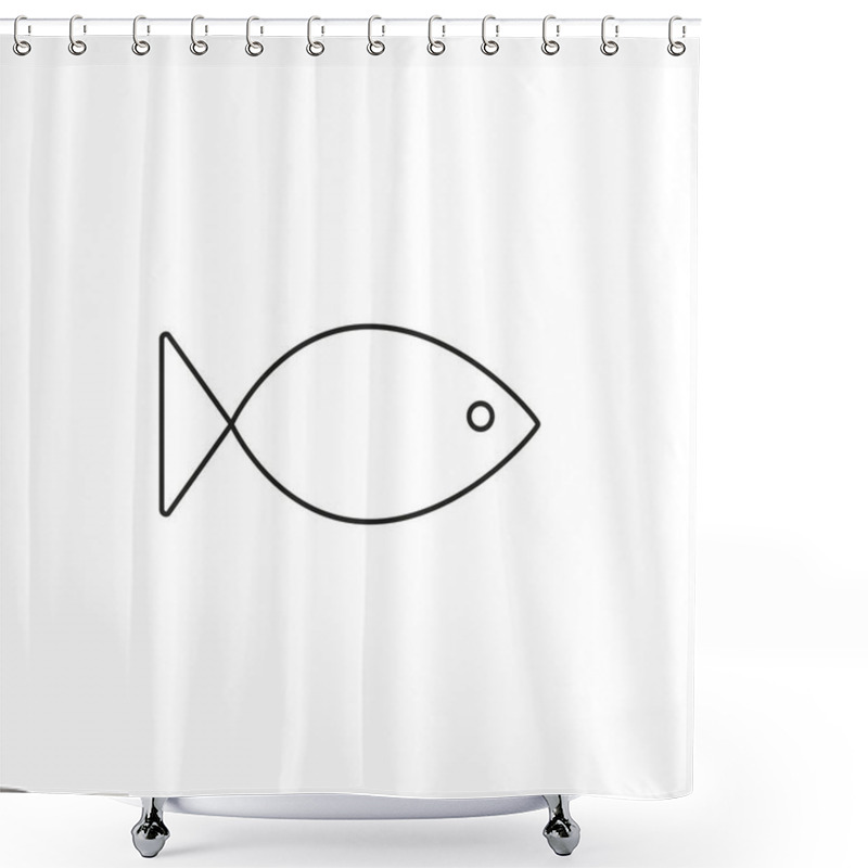 Personality  Fish, Food, Sea Icon. Vector Illustration, Flat Design. Shower Curtains