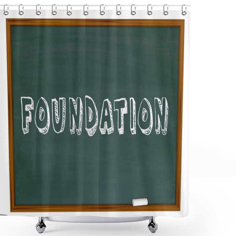 Personality  Foundation Word Written On A Chalkboard Shower Curtains