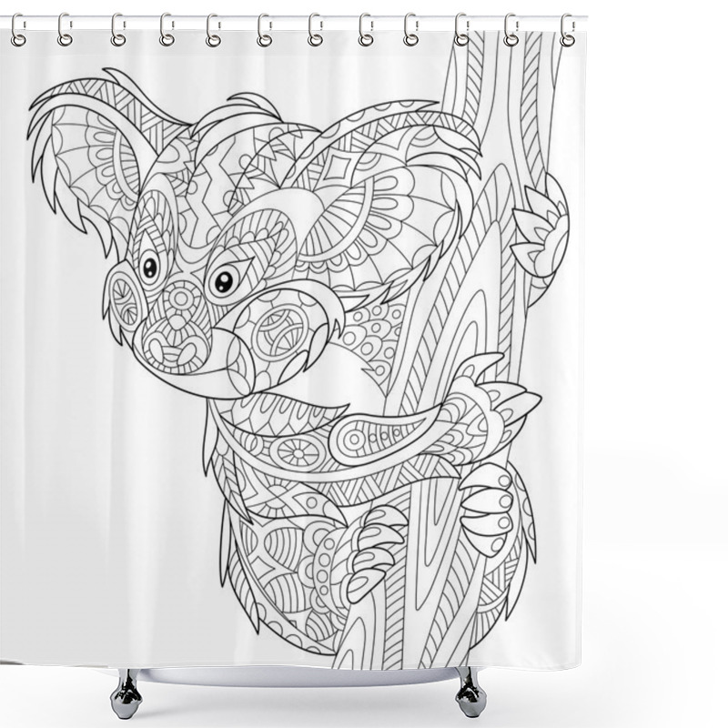 Personality  Zentangle Stylized Koala Bear Shower Curtains