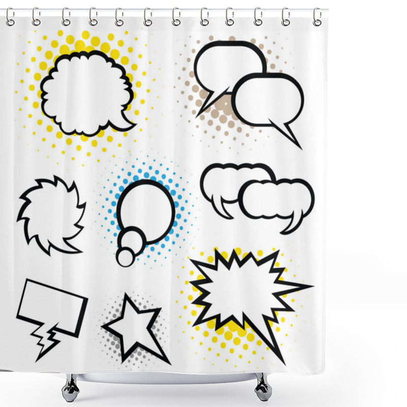 Personality  Set Of Speech Bubble, Pop Art Style Shower Curtains