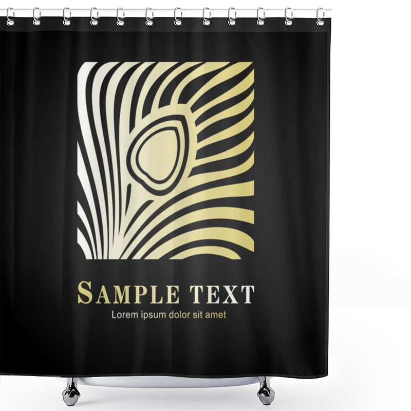 Personality  Gold Peacock Feather Icon Shower Curtains