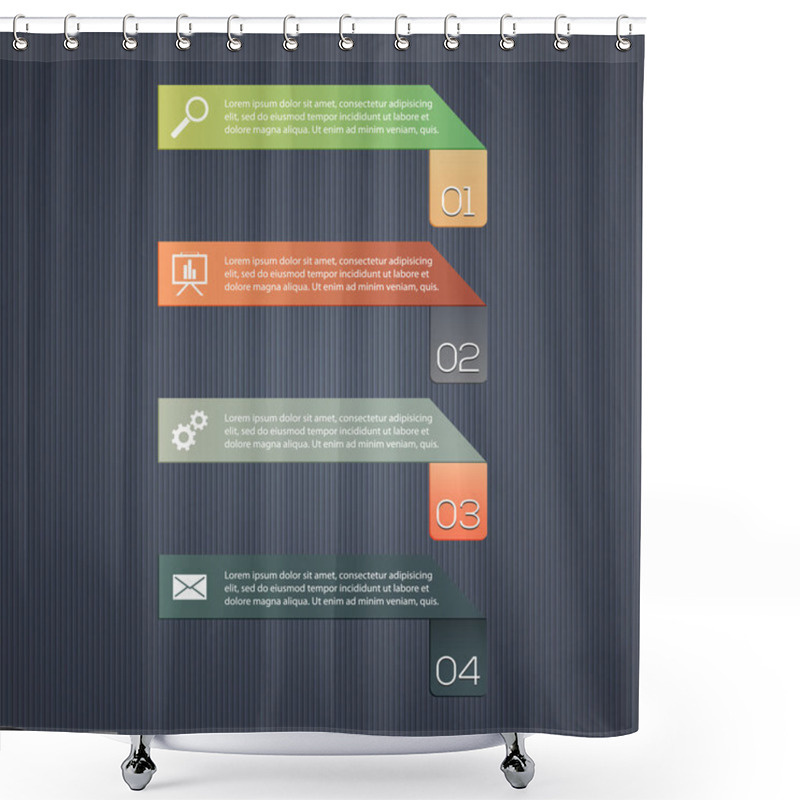 Personality  Steps Process Arrows, Vector Illustration  Shower Curtains