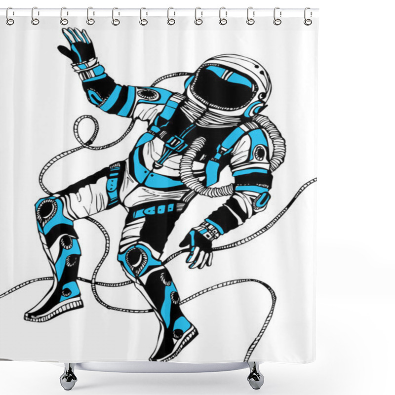 Personality  Space Concept With Astronaut  Shower Curtains