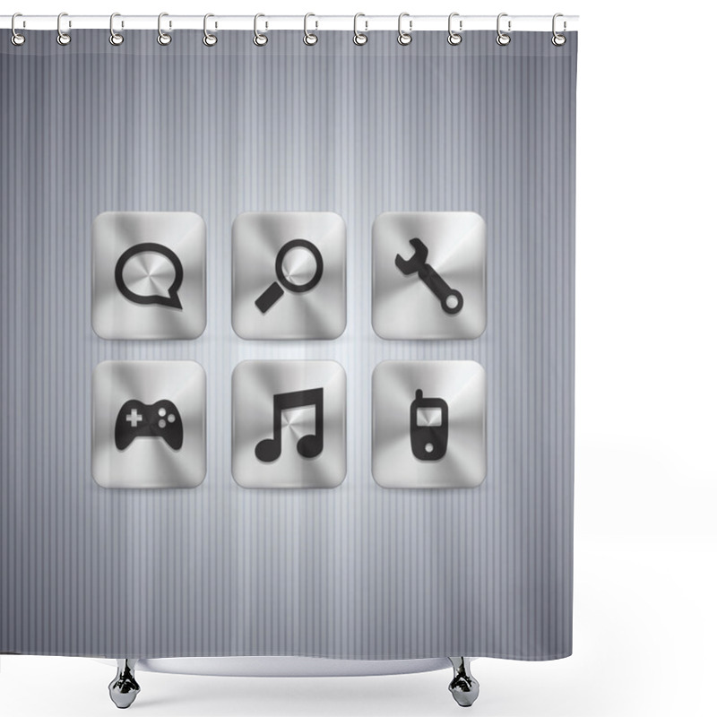 Personality  Button Set, Vector Design Shower Curtains