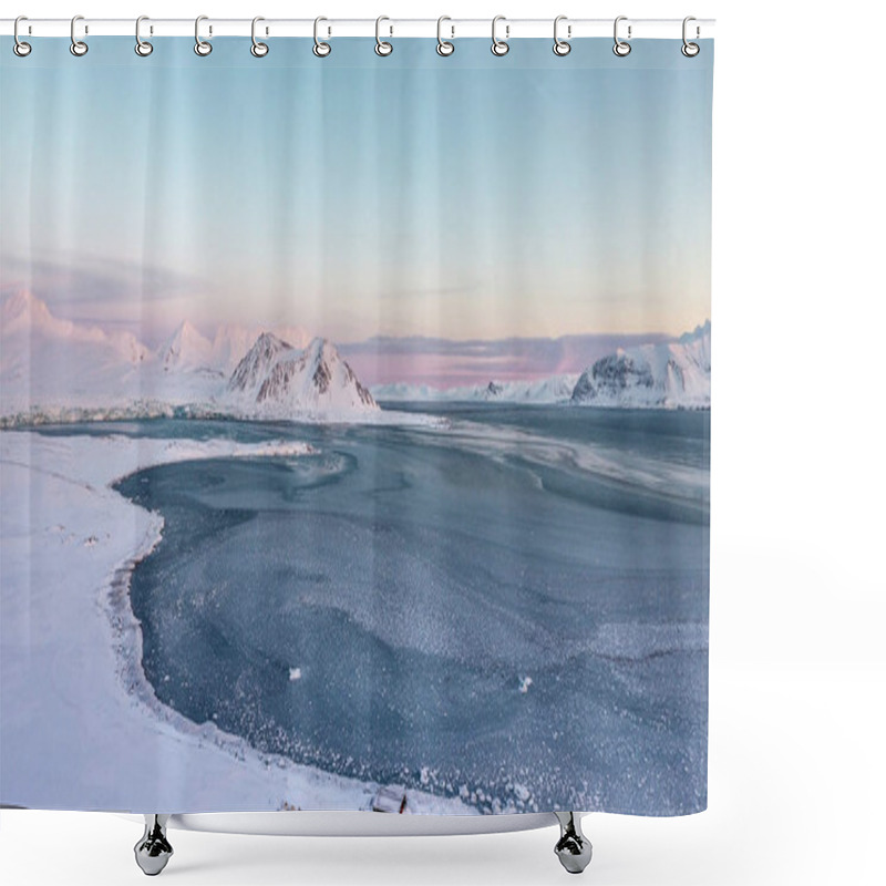 Personality  Gorgeous Picture Of An Icy Snowy Landscape Shower Curtains