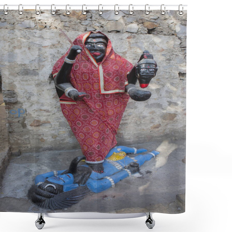 Personality  Goddess Kali Ma Murti In Jaipur Temple Near Local Smashan. Statu Shower Curtains