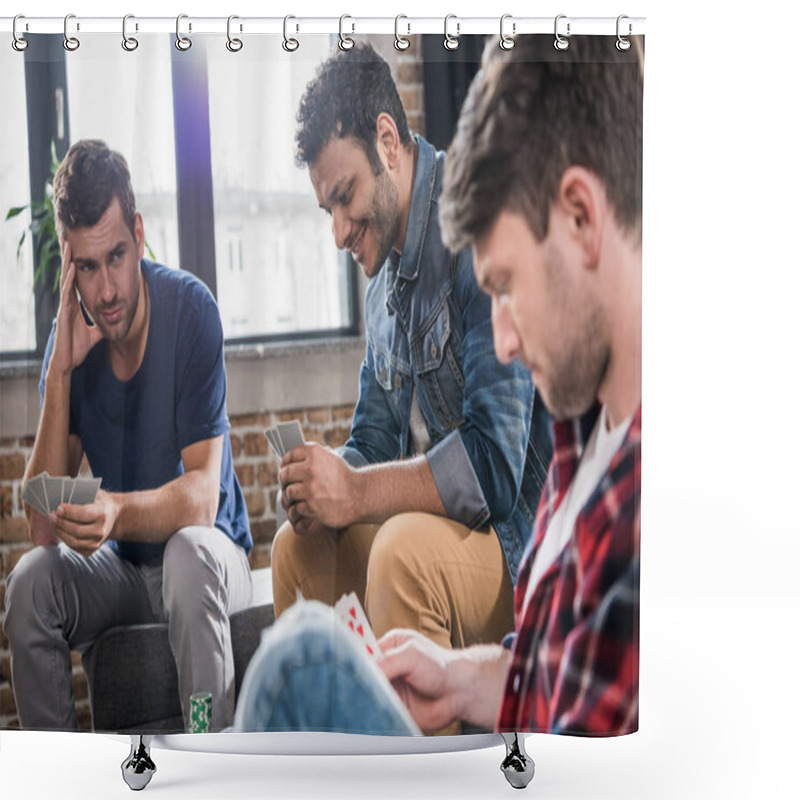 Personality  Men Playing Cards Shower Curtains