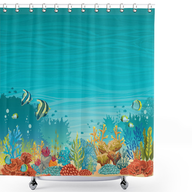 Personality  Underwater Seascape - Coral Reef And Fish. Shower Curtains