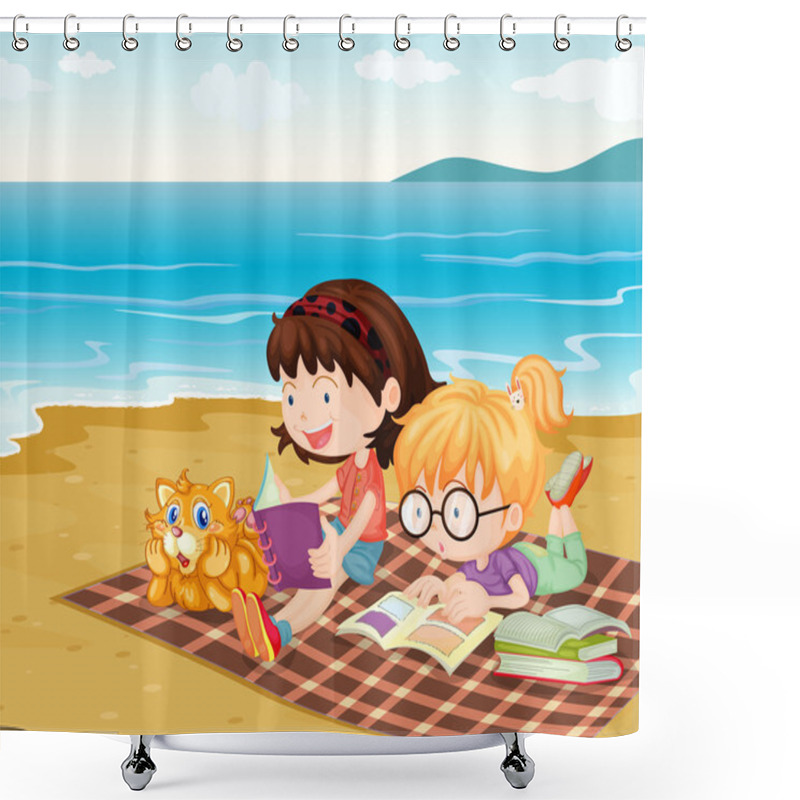 Personality  Beach Shower Curtains