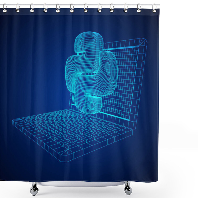 Personality  Python Code Language Sign Shower Curtains