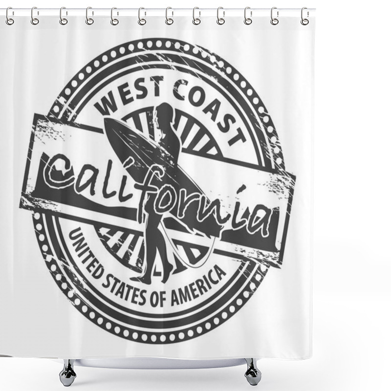 Personality  California Stamp Shower Curtains