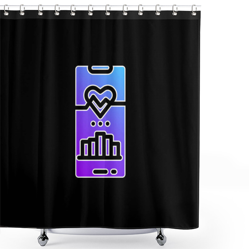 Personality  Activity Tracker Blue Gradient Vector Icon Shower Curtains