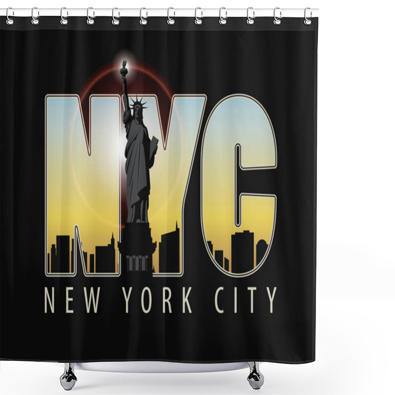 Personality  The Letters NYC On The Landscape Of New York Shower Curtains