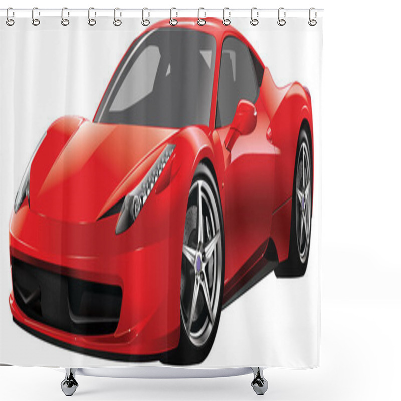 Personality  Red Expensive Sports Car Shower Curtains