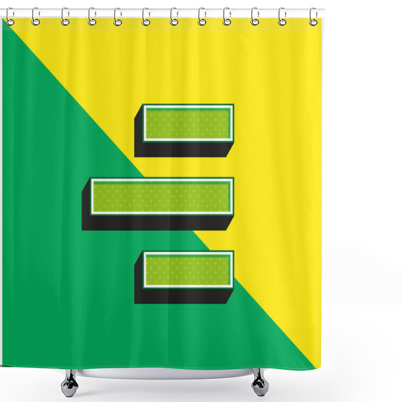 Personality  Alignment To Right Side Green And Yellow Modern 3d Vector Icon Logo Shower Curtains