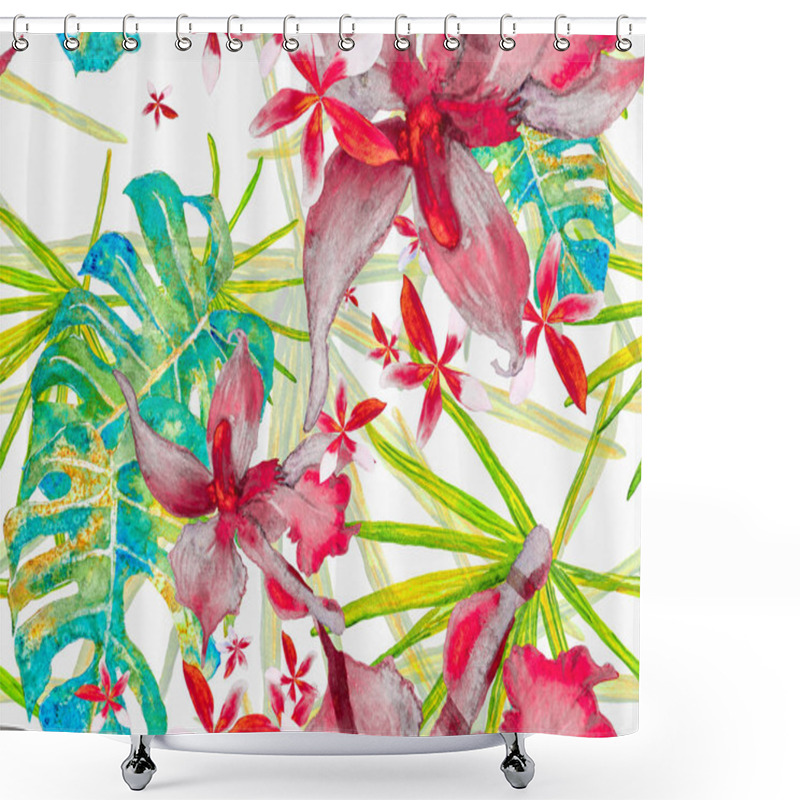 Personality  Orchid Seamless Pattern. Shower Curtains