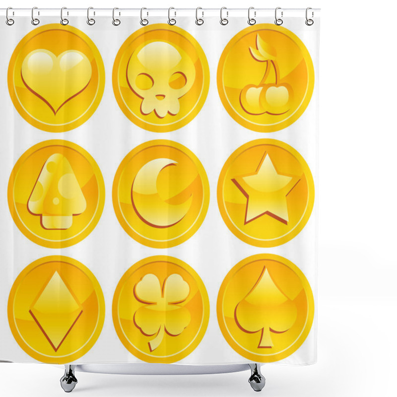 Personality  Game Gold Coins Shower Curtains