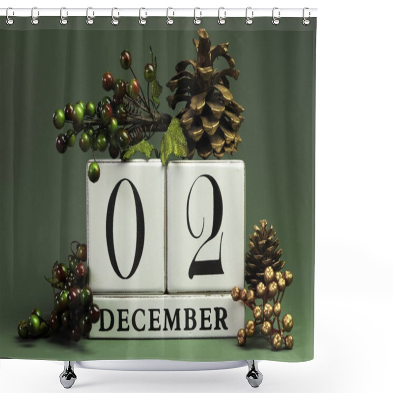 Personality  December Seasonal Save The Date Calendar Shower Curtains