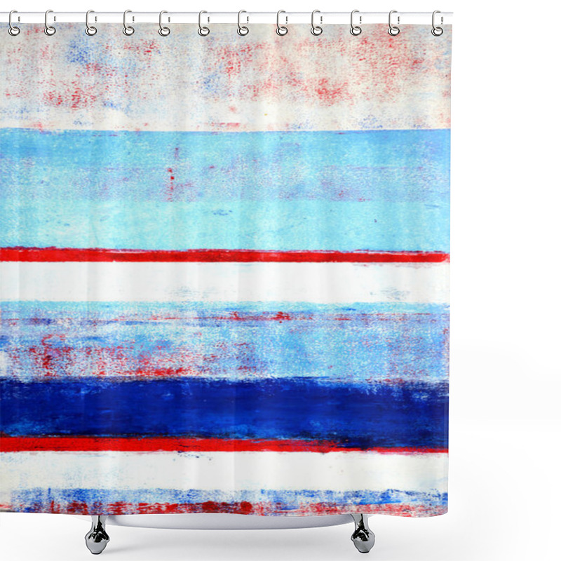 Personality  Red, White And Blue Abstract Art Painting Shower Curtains