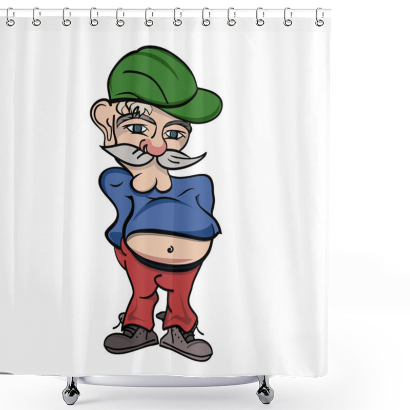 Personality  Mascot Illustration CARTOON Funny Men Shower Curtains