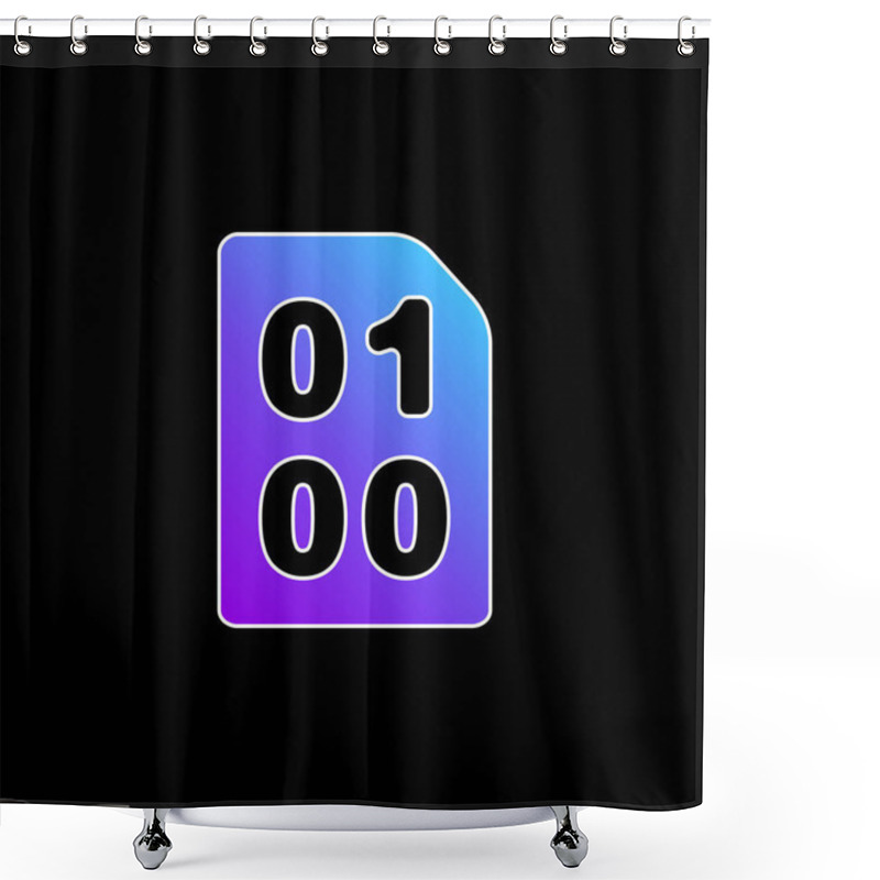 Personality  Binary Code With Zeros And One Blue Gradient Vector Icon Shower Curtains