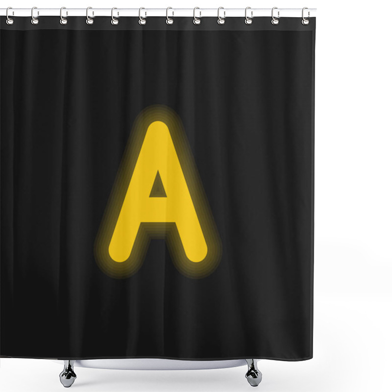 Personality  A Yellow Glowing Neon Icon Shower Curtains