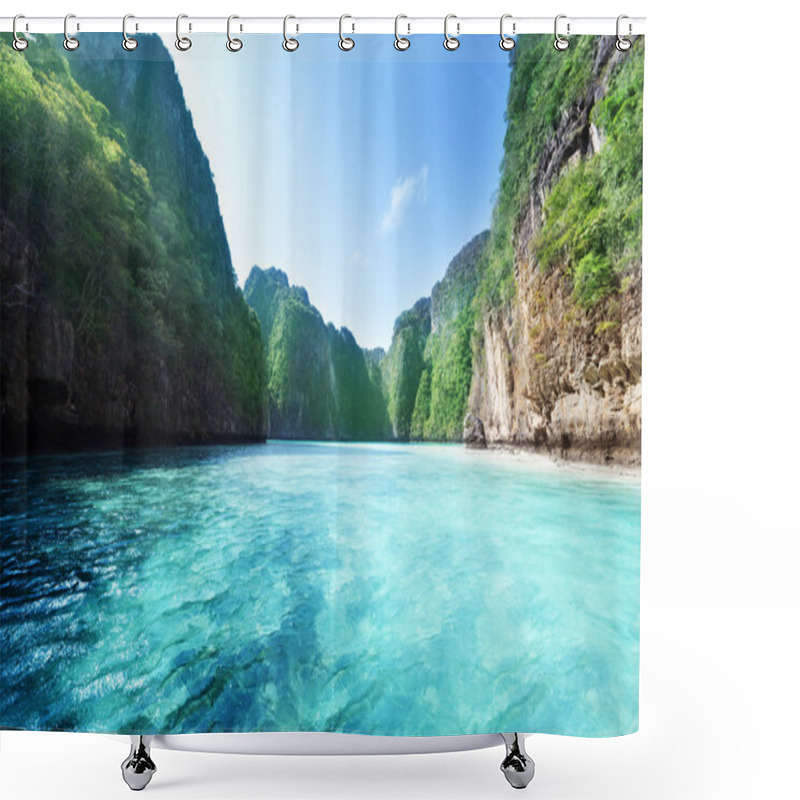 Personality  Bay At Phi Phi Island In Thailand Shower Curtains