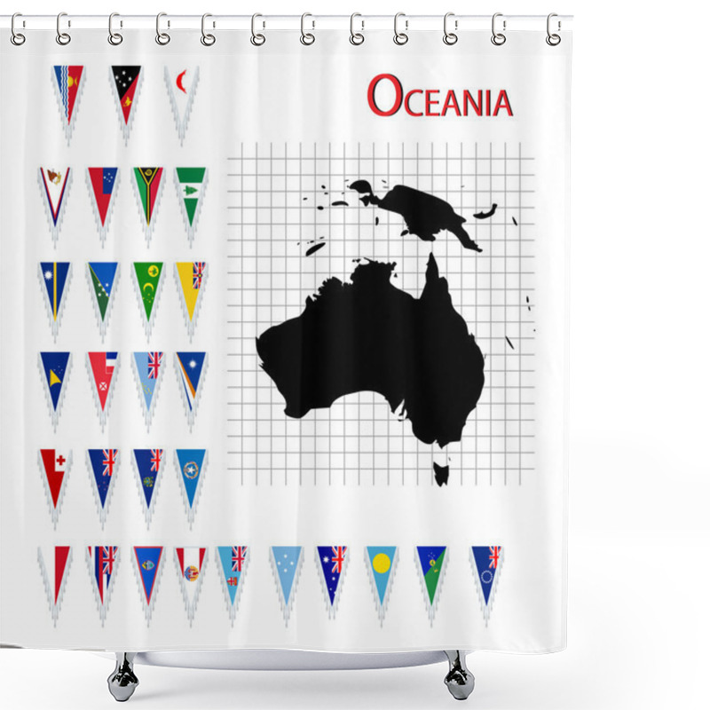 Personality  Flags Of Oceania Shower Curtains