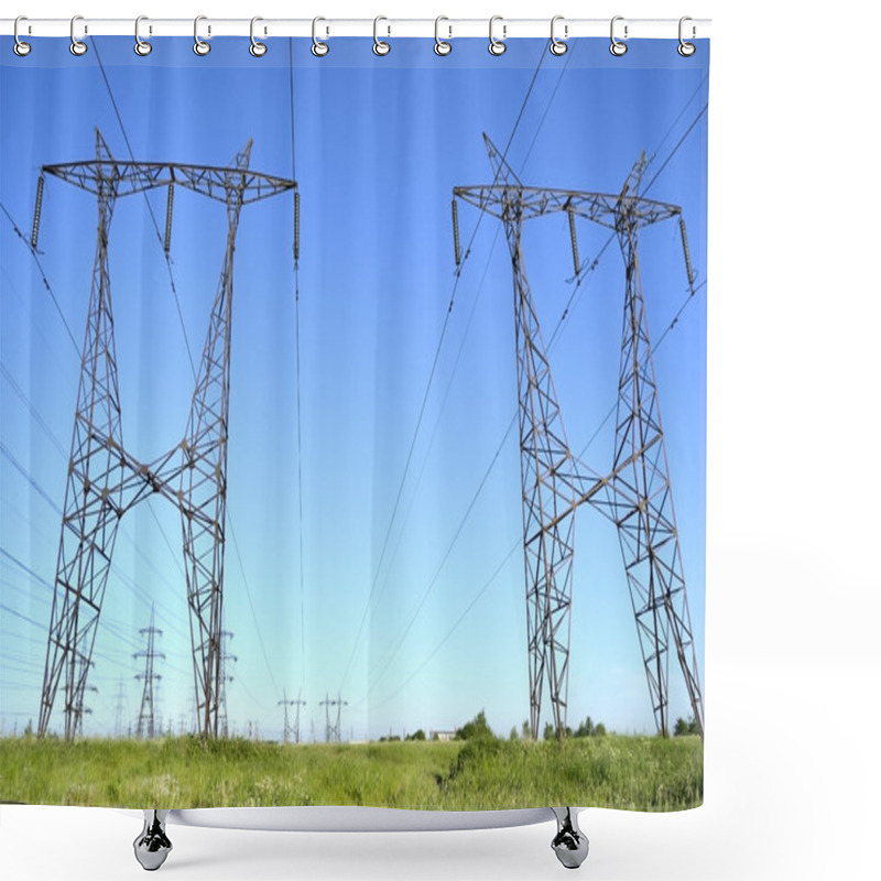 Personality  Transmission Towers Shower Curtains