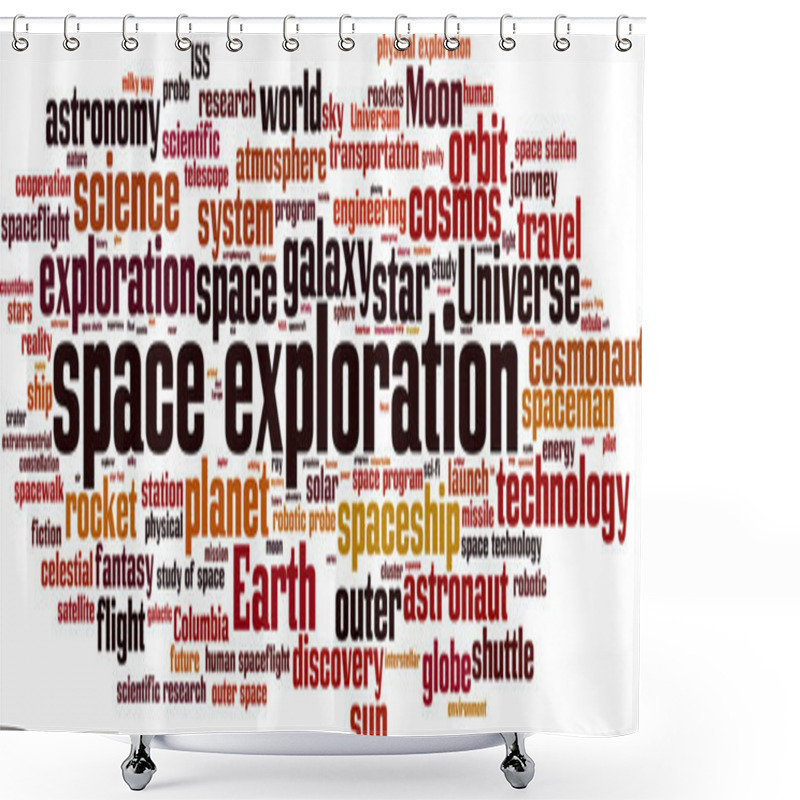 Personality  Space Exploration Word Cloud Shower Curtains