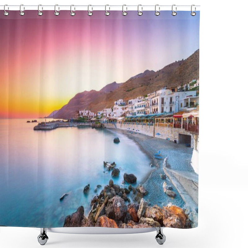 Personality  The Small Traditional Village Of Chora Sfakion, Sfakia, Chania, Crete, Greece. Shower Curtains