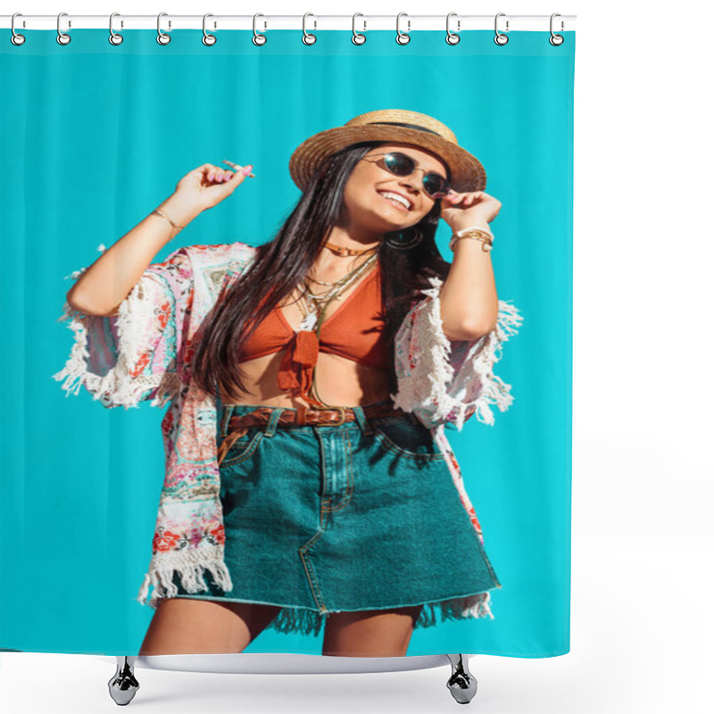 Personality  Girl Smoking Cigarette And Dancing Shower Curtains