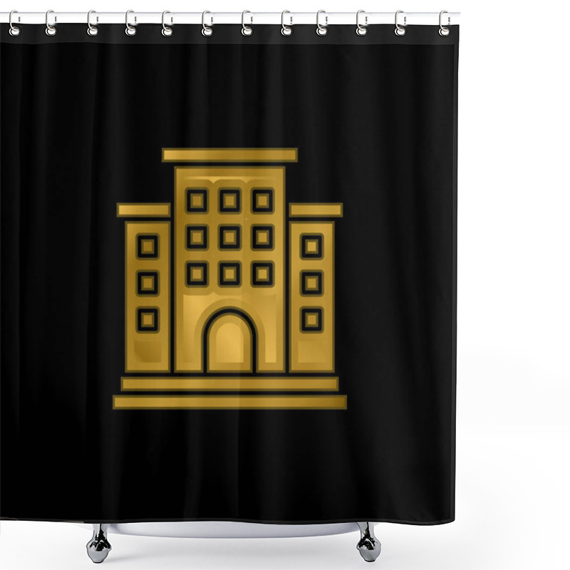 Personality  Apartment Gold Plated Metalic Icon Or Logo Vector Shower Curtains