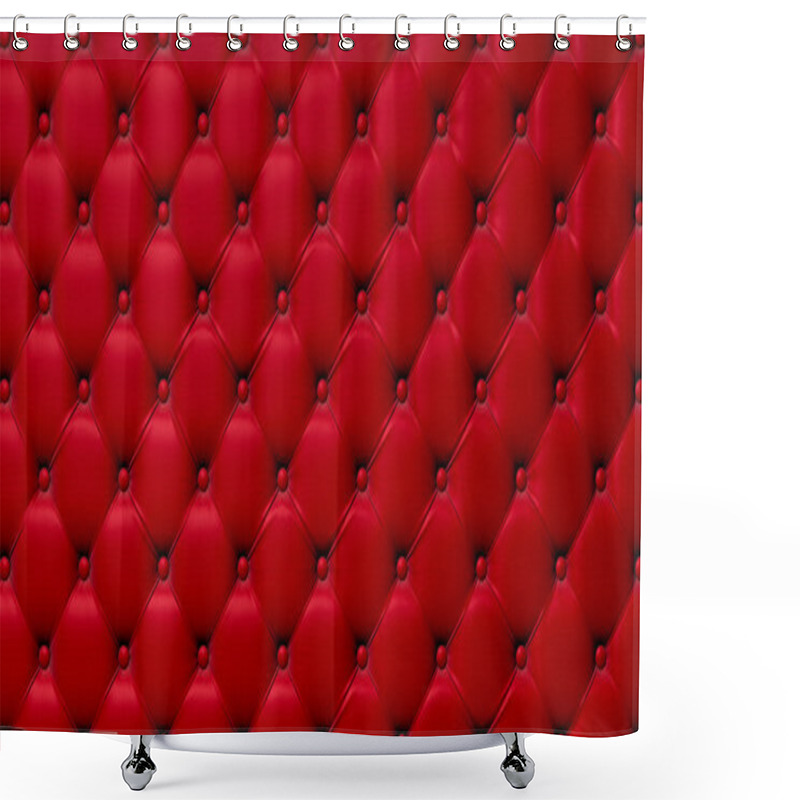 Personality  Buttoned On The Red Texture. Repeat Pattern Shower Curtains