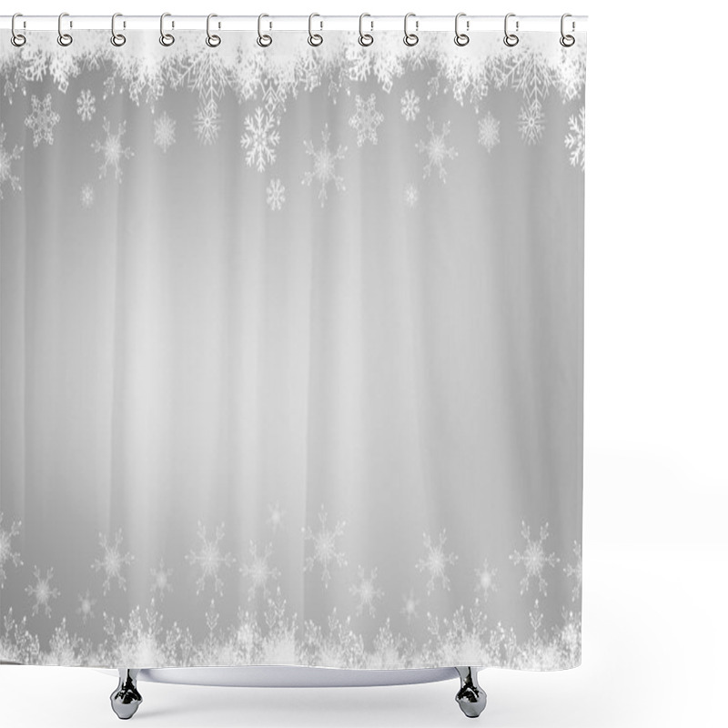 Personality  Composite Image Of Fir Tree Forest And Snowflakes Shower Curtains