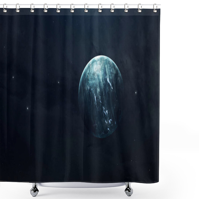 Personality  Planet Of Solar System, Uranus, In Endless Dark Space. Education Shower Curtains