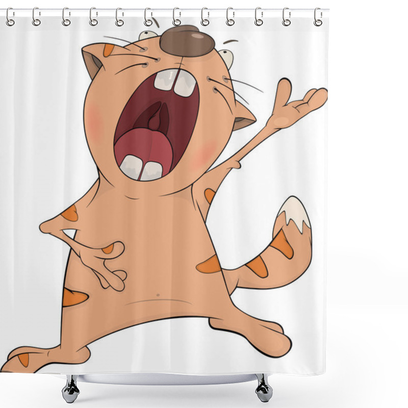 Personality  Cat The Opera Singer Shower Curtains