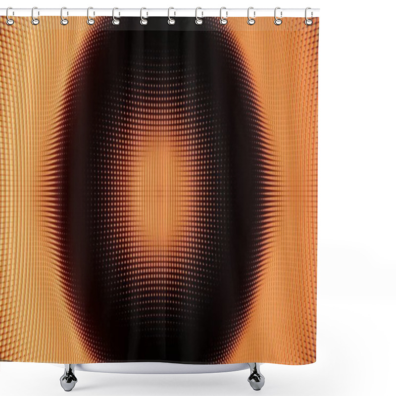 Personality  Abstract Textured Pattern In Orange And Black With Wavy Gridlines Shower Curtains