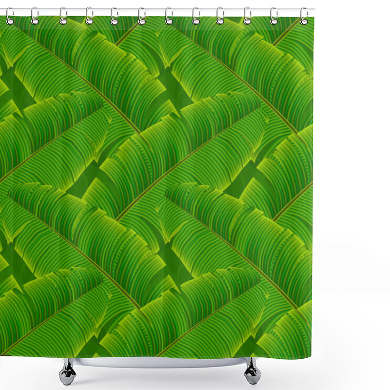 Personality  Tropical Banana Leaves Seamless Pattern Shower Curtains