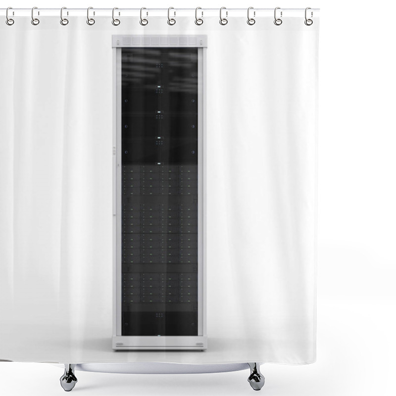 Personality  Server Computer On White Background Shower Curtains