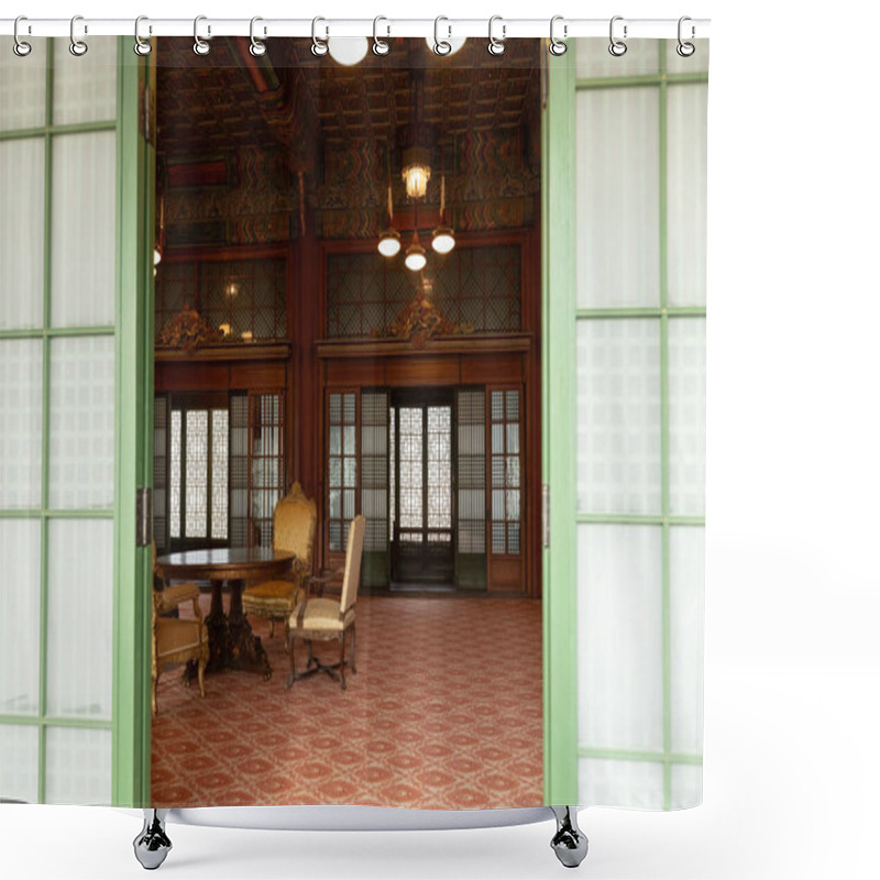 Personality  Interior Details At Deoksugung Palace, Traditional Palace Architecture In Seoul, South Korea Shower Curtains