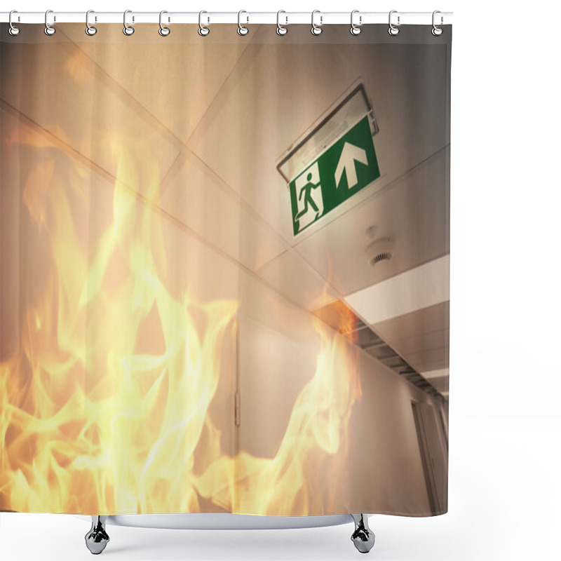 Personality  Emergency Exit And Fire Alarm Shower Curtains